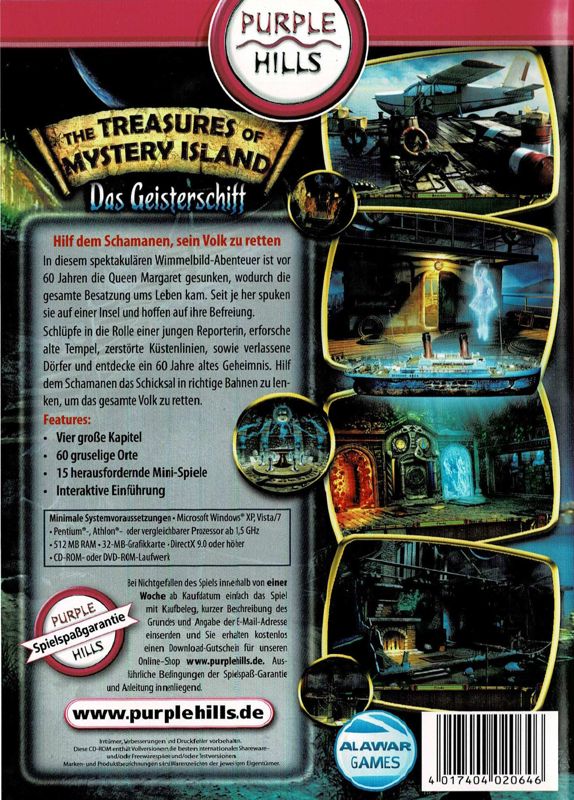 Back Cover for The Treasures of Mystery Island: The Ghost Ship (Windows) (Purple Hills release)