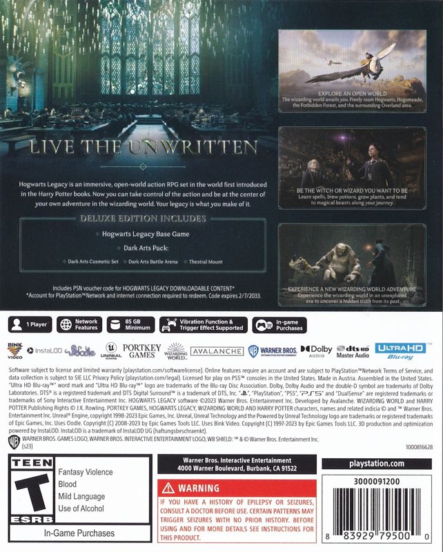 Hogwarts Legacy (Deluxe Edition) cover or packaging material MobyGames