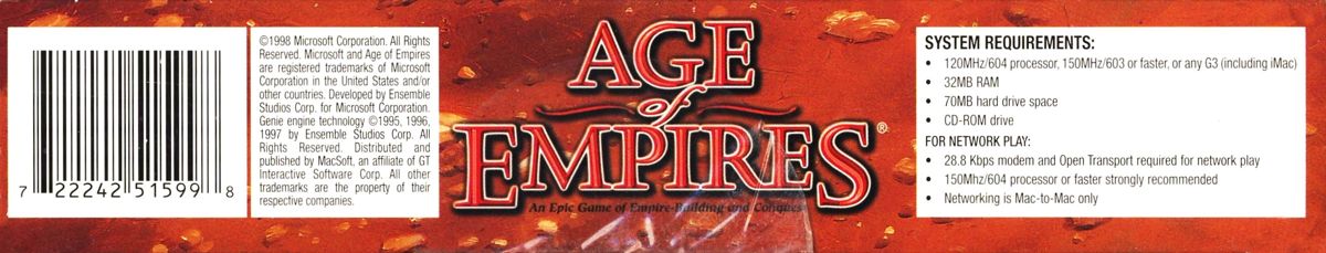 Spine/Sides for Age of Empires (Macintosh): Bottom