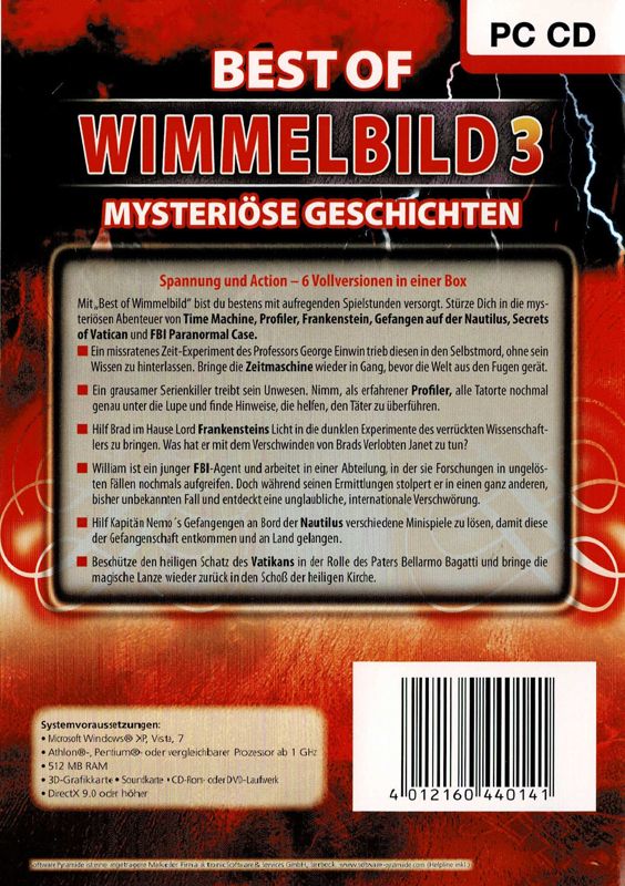 Back Cover for Best of Wimmelbild 3: Mysteriöse Geschichten (Windows) (Software Pyramide release)