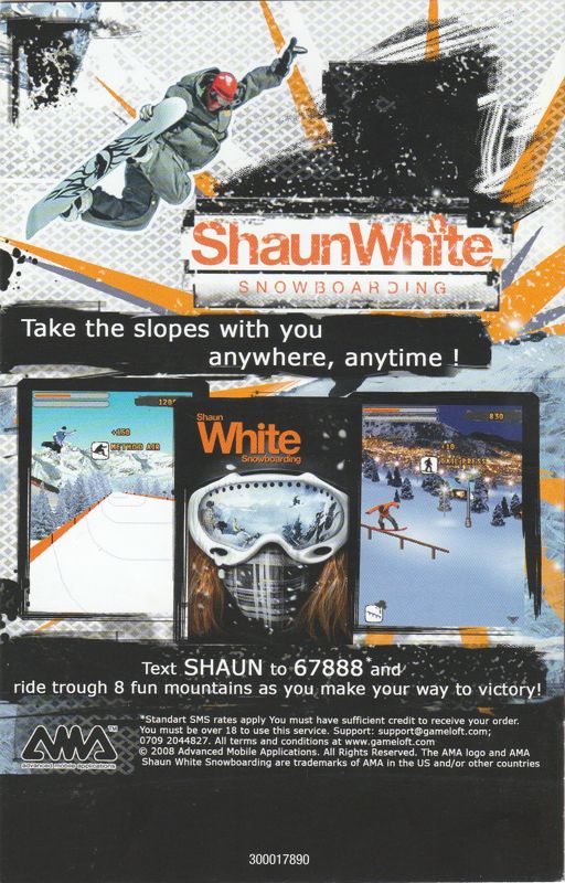 Manual for Shaun White Snowboarding (Windows): Back
