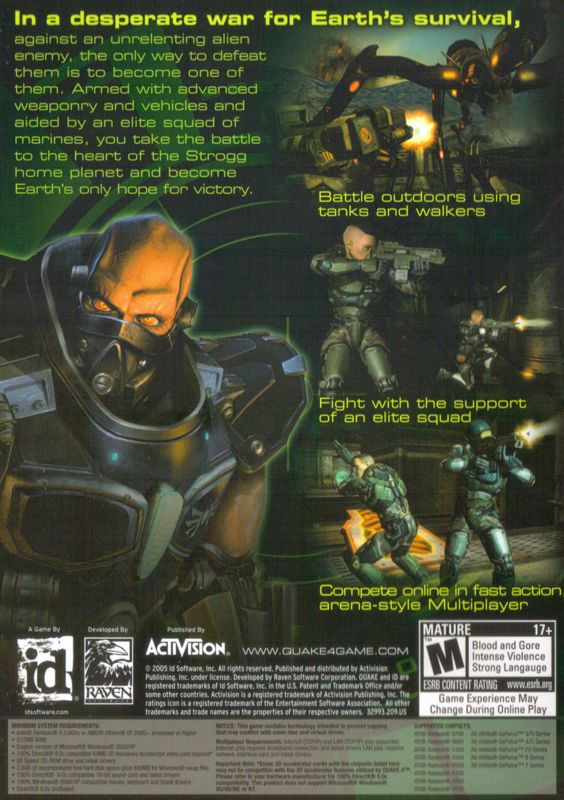 Other for Quake 4 (Windows): Keep Case - Back