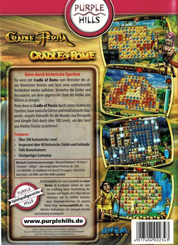Back Cover for Cradle of Rome + Cradle of Persia (Windows)