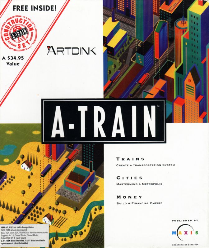 Front Cover for A-Train + Construction Set (DOS)