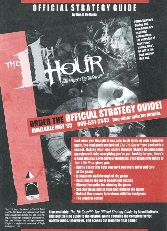 Advertisement for The 11th Hour (DOS): Strategy Guide - Front
