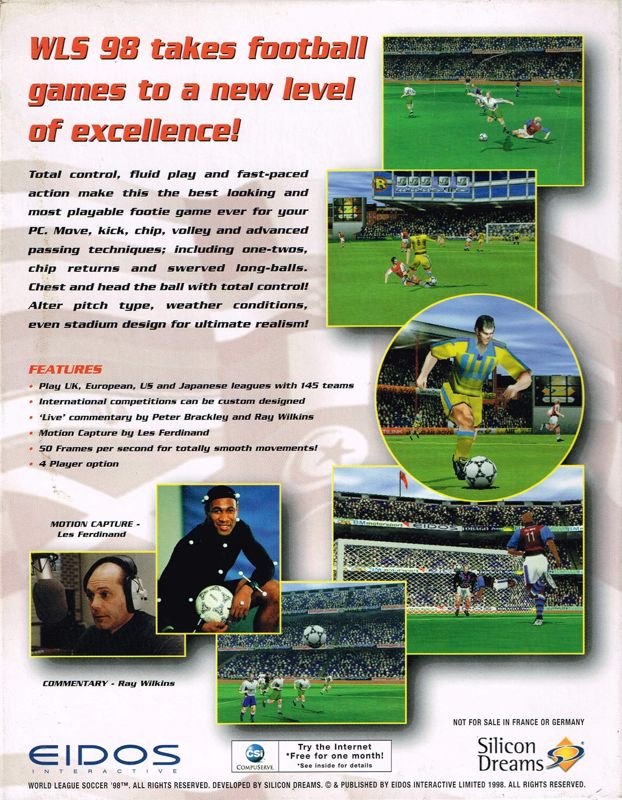 Back Cover for World League Soccer '98 (Windows)