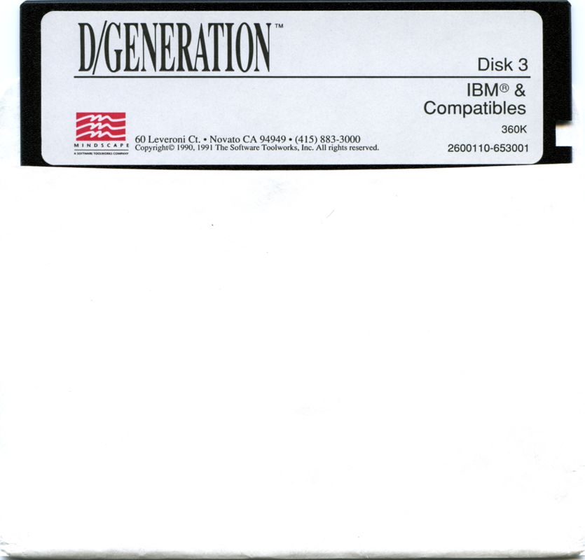 Media for D/Generation (DOS): Floppy 5.25" Disk 3/3