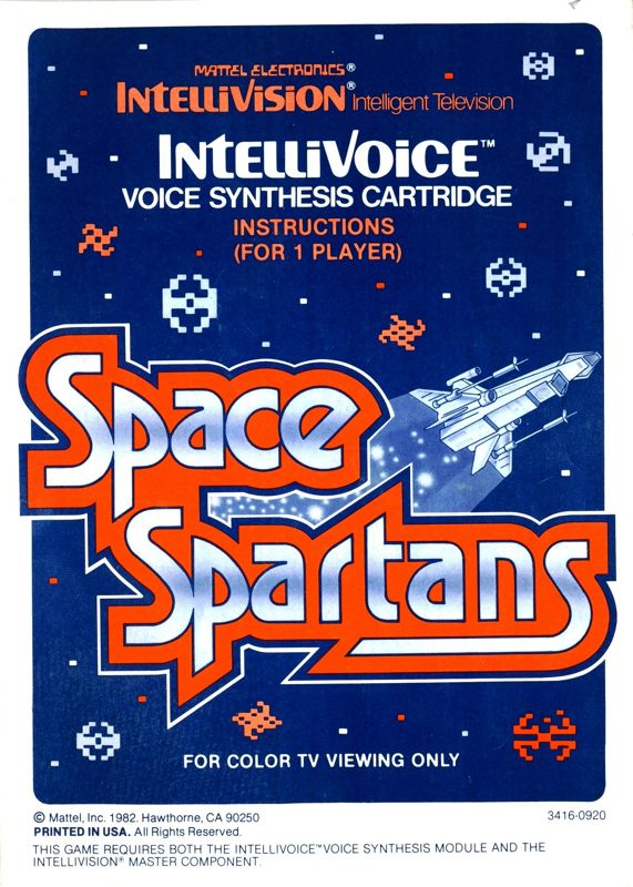 Manual for Space Spartans (Intellivision): Front