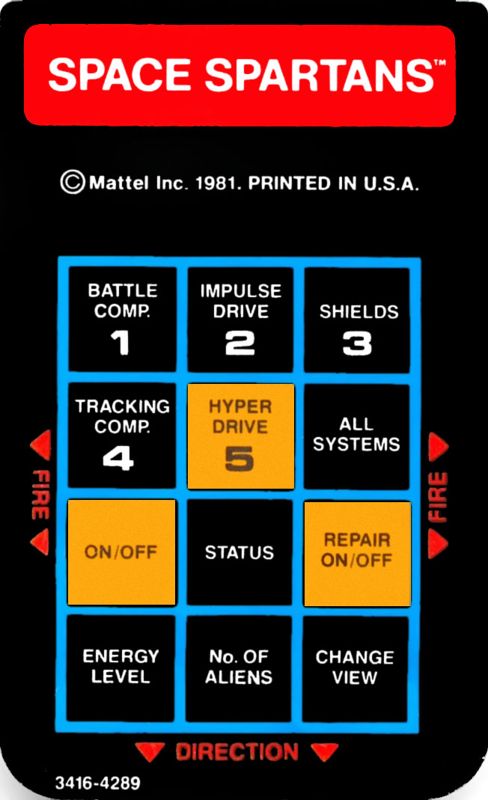 Extras for Space Spartans (Intellivision): Overlay