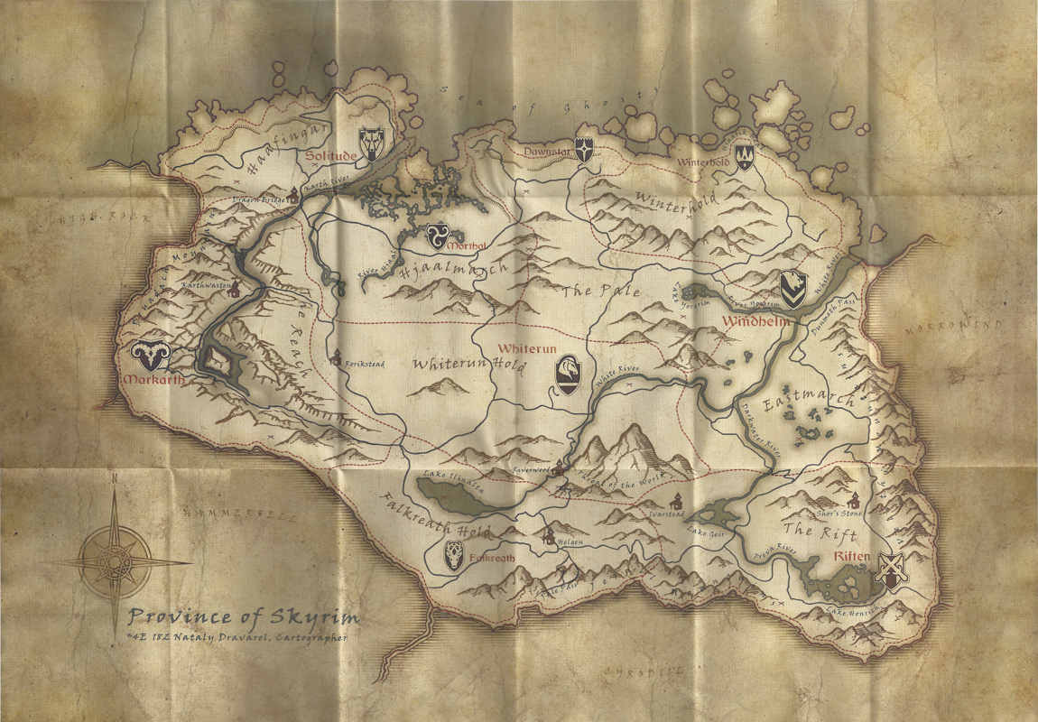 Map for The Elder Scrolls V: Skyrim (Windows)
