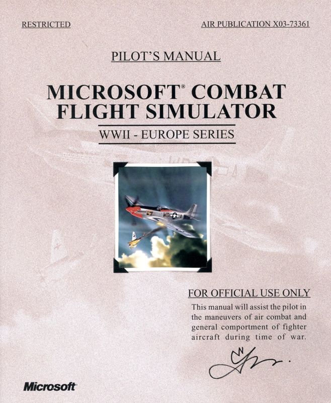 Manual for Microsoft Combat Flight Simulator: WWII Europe Series (Windows) (Unique back flap box design): Front