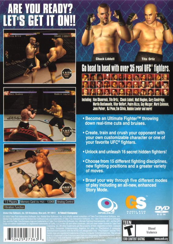 Back Cover for UFC Sudden Impact (PlayStation 2)