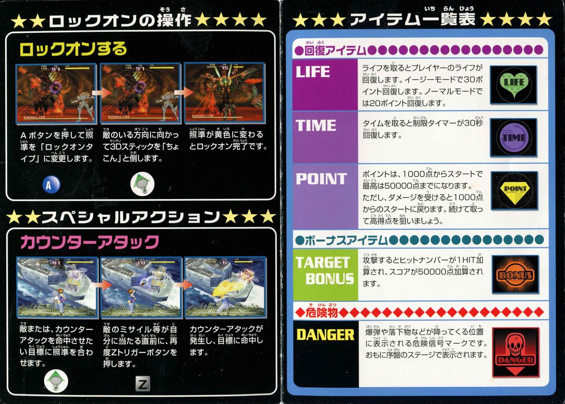 Reference Card for Sin and Punishment (Nintendo 64): Back