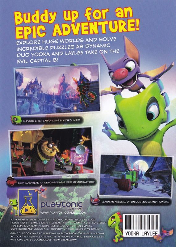 Back Cover for Yooka-Laylee (Kickstarter Backer Edition) (Windows)