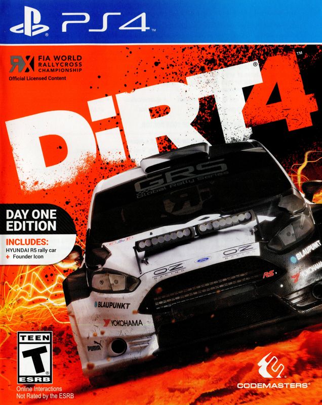 Front Cover for DiRT 4 (PlayStation 4) (Day One Edition)