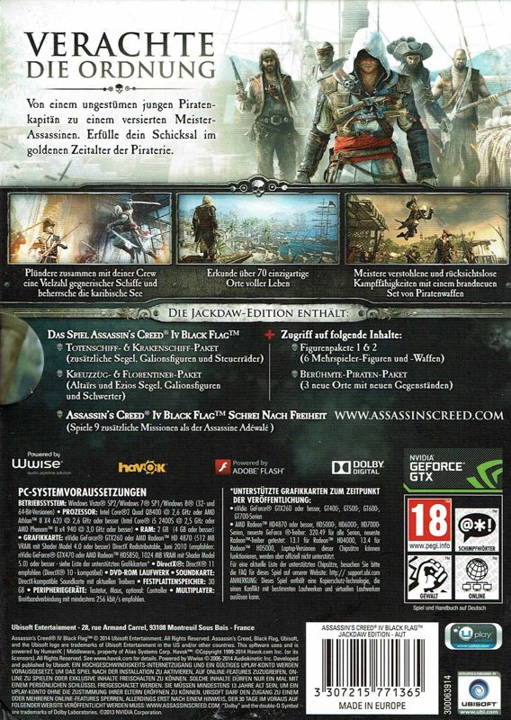 Assassin S Creed Iv Black Flag Jackdaw Edition Cover Or Packaging