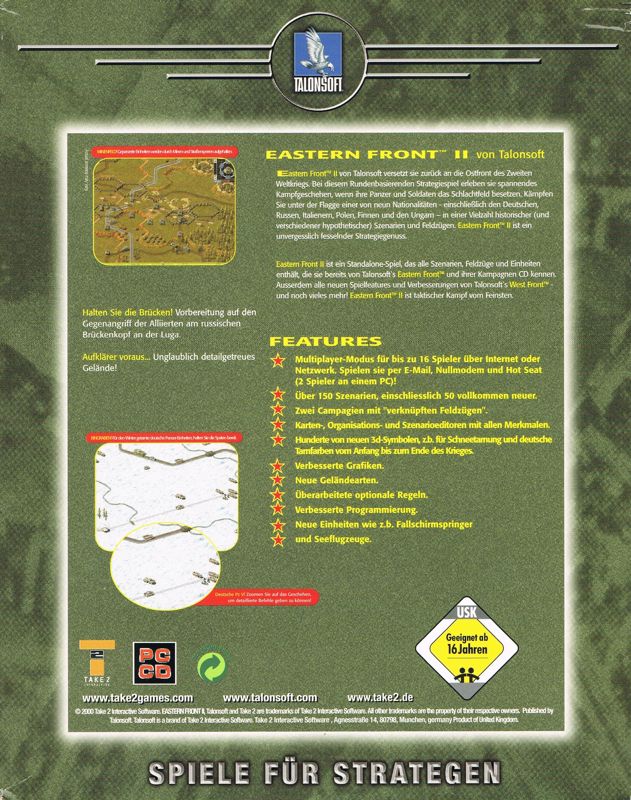 Back Cover for TalonSoft's East Front 2 (Windows)