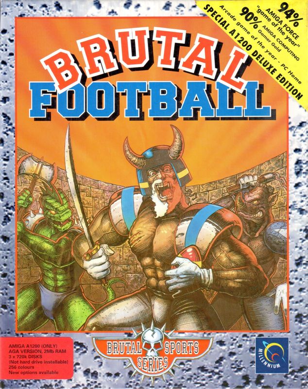 Front Cover for Brutal Sports Football (Amiga) (Deluxe edition - Amiga 1200 version)