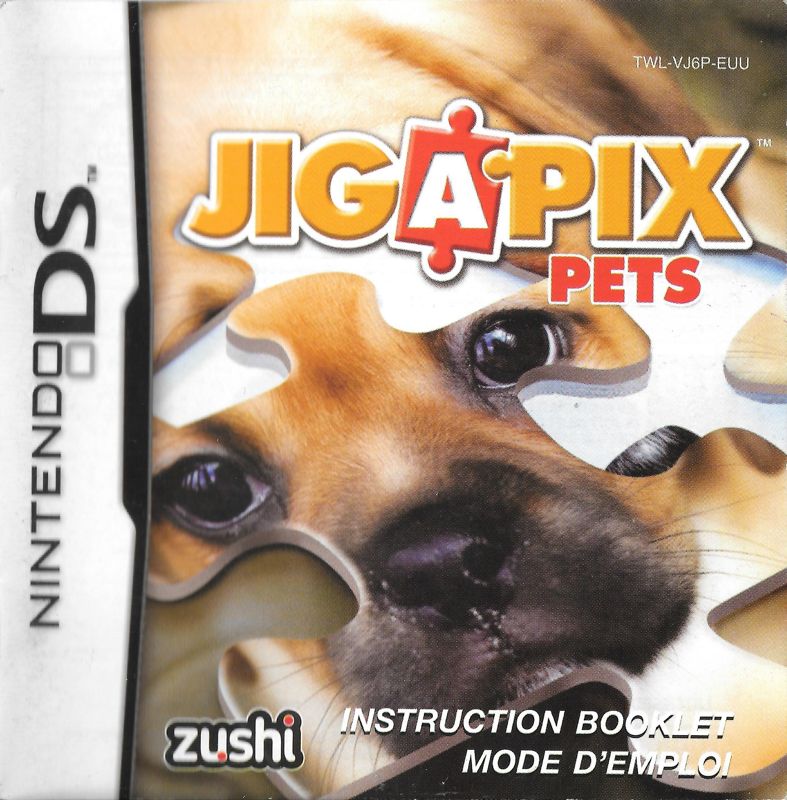 Manual for Jig-A-Pix Pets (Nintendo DS): Front