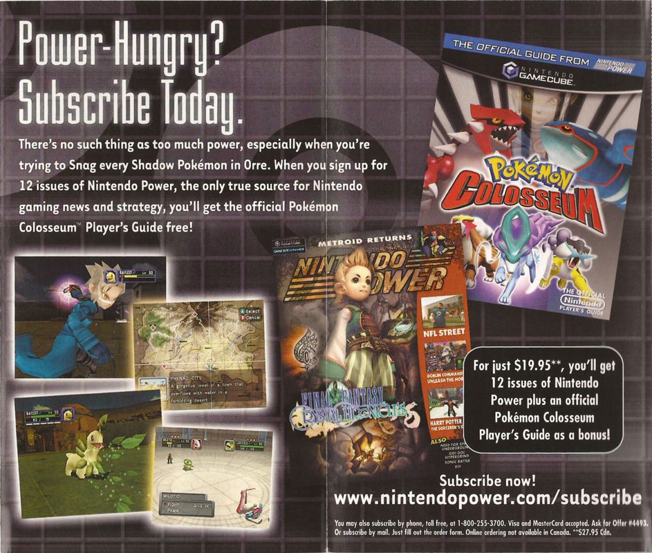 Advertisement for Pokémon Colosseum (GameCube) (Pre-order release): Advertisement 2, Inside
