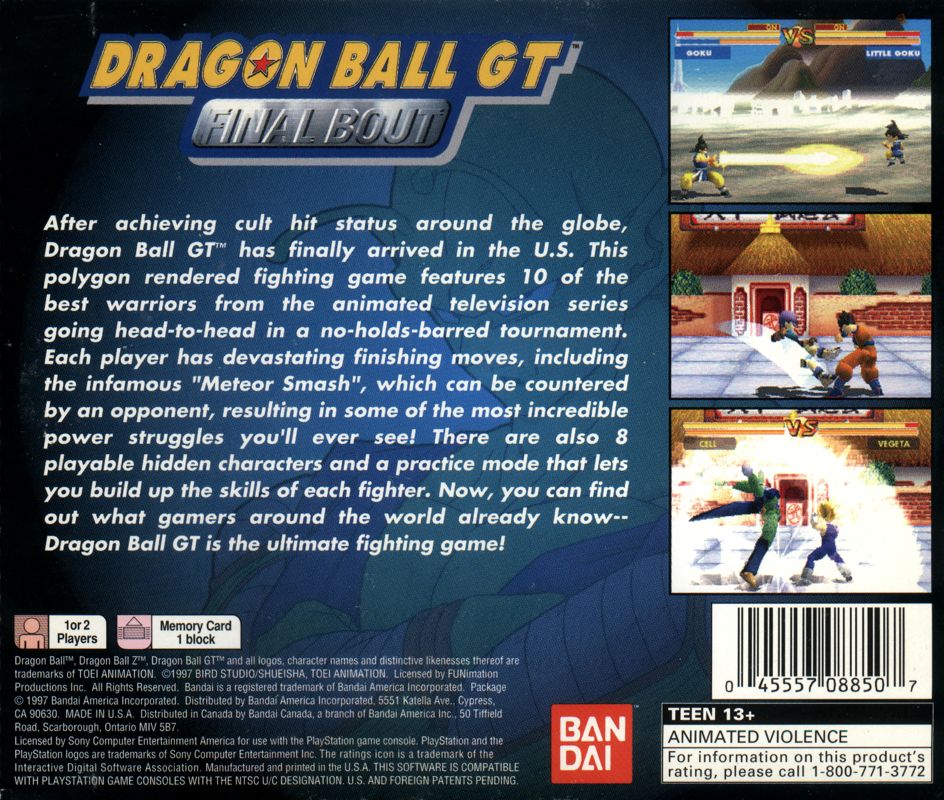 Dragon Ball GT: Final Bout cover or packaging material - MobyGames