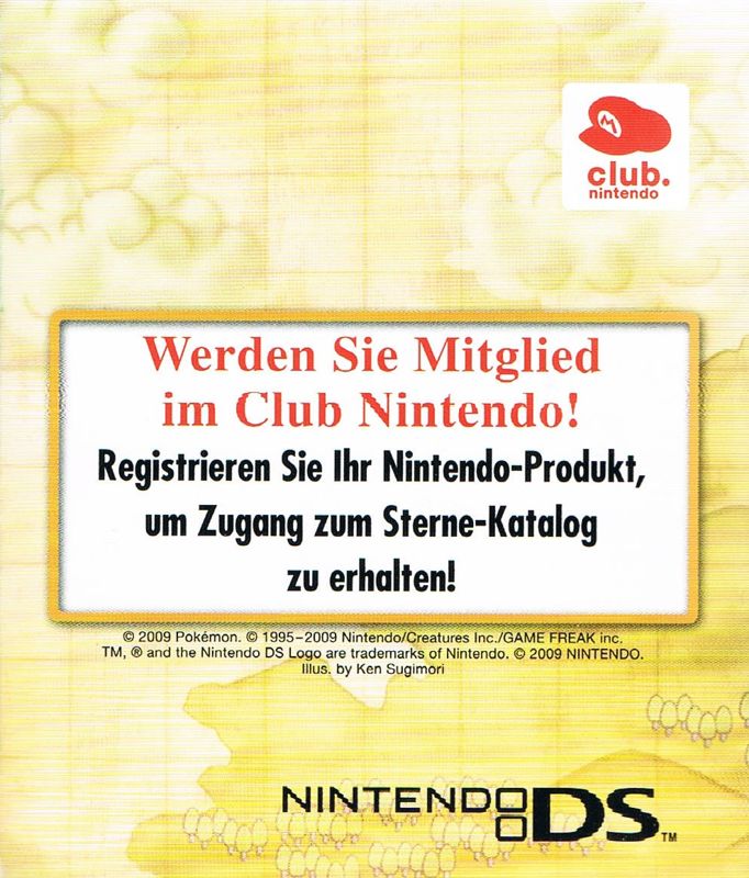 Extras for Pokémon Mystery Dungeon: Explorers of Sky (Nintendo DS): Nintendo Club - Front