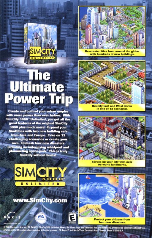 Advertisement for The Sims (Windows): SimCity 3000