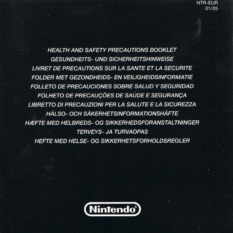 Extras for Yu-Gi-Oh!: Nightmare Troubadour (Nintendo DS): Health and Safety Precautions Booklet - Front