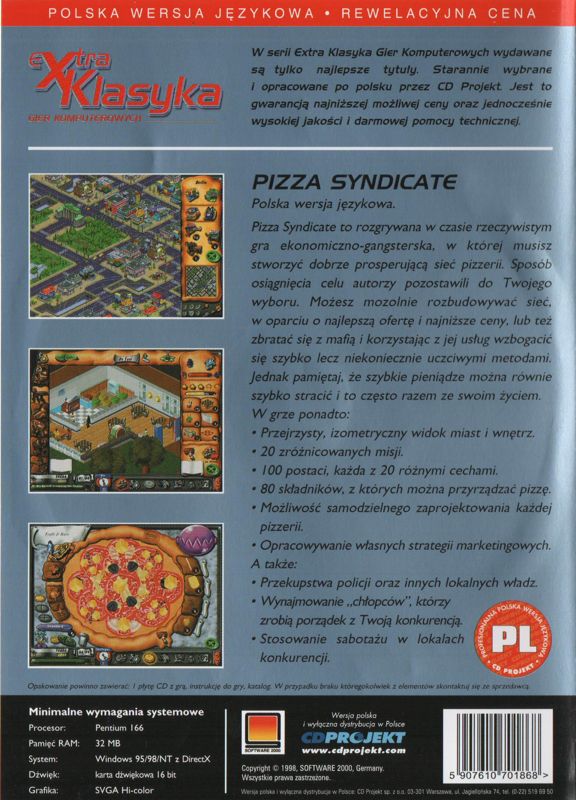 Back Cover for Fast Food Tycoon (Windows) (eXtra Klasyka release)