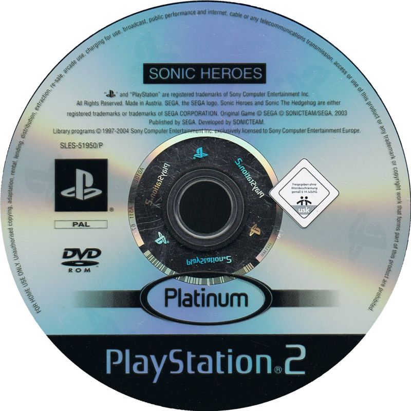 Media for Sonic Heroes (PlayStation 2) (Platinum release)