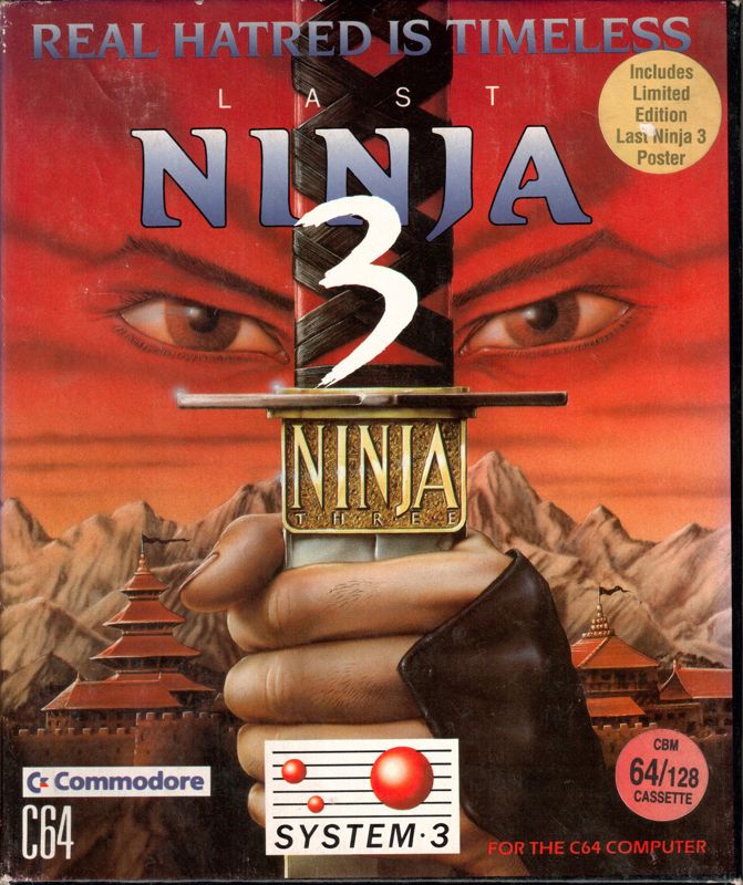 Front Cover for Last Ninja 3 (Commodore 64) (Limited Edition including Poster)
