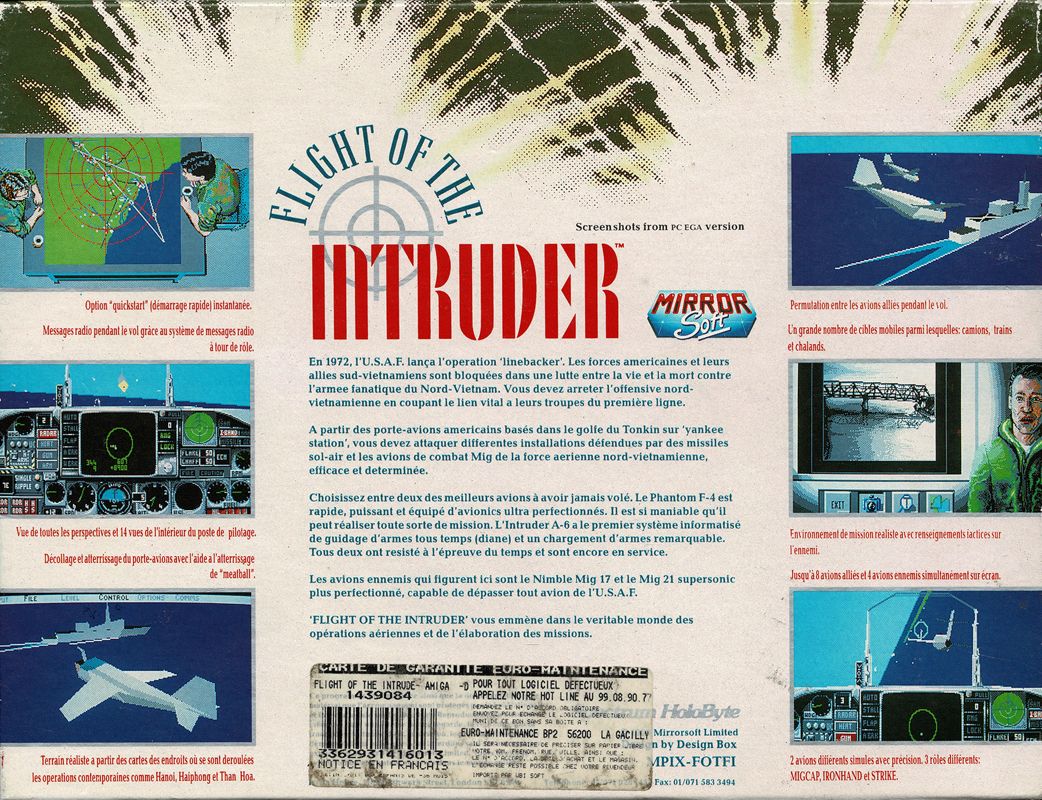 Back Cover for Flight of the Intruder (Amiga)