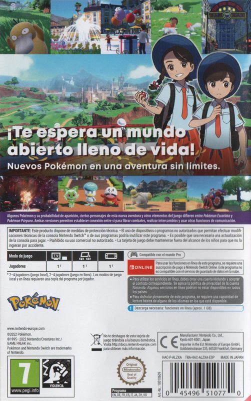 Back Cover for Pokémon Scarlet (Nintendo Switch)