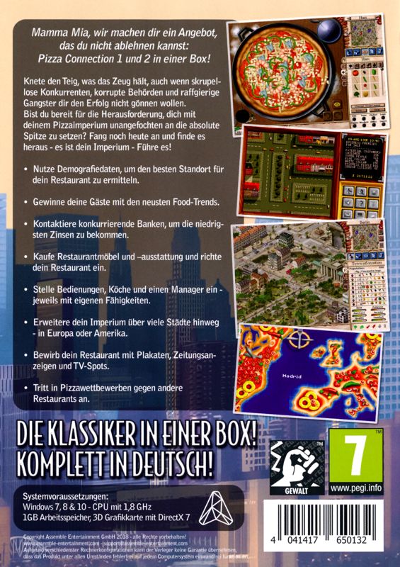 Pizza Connection Box cover or packaging material MobyGames