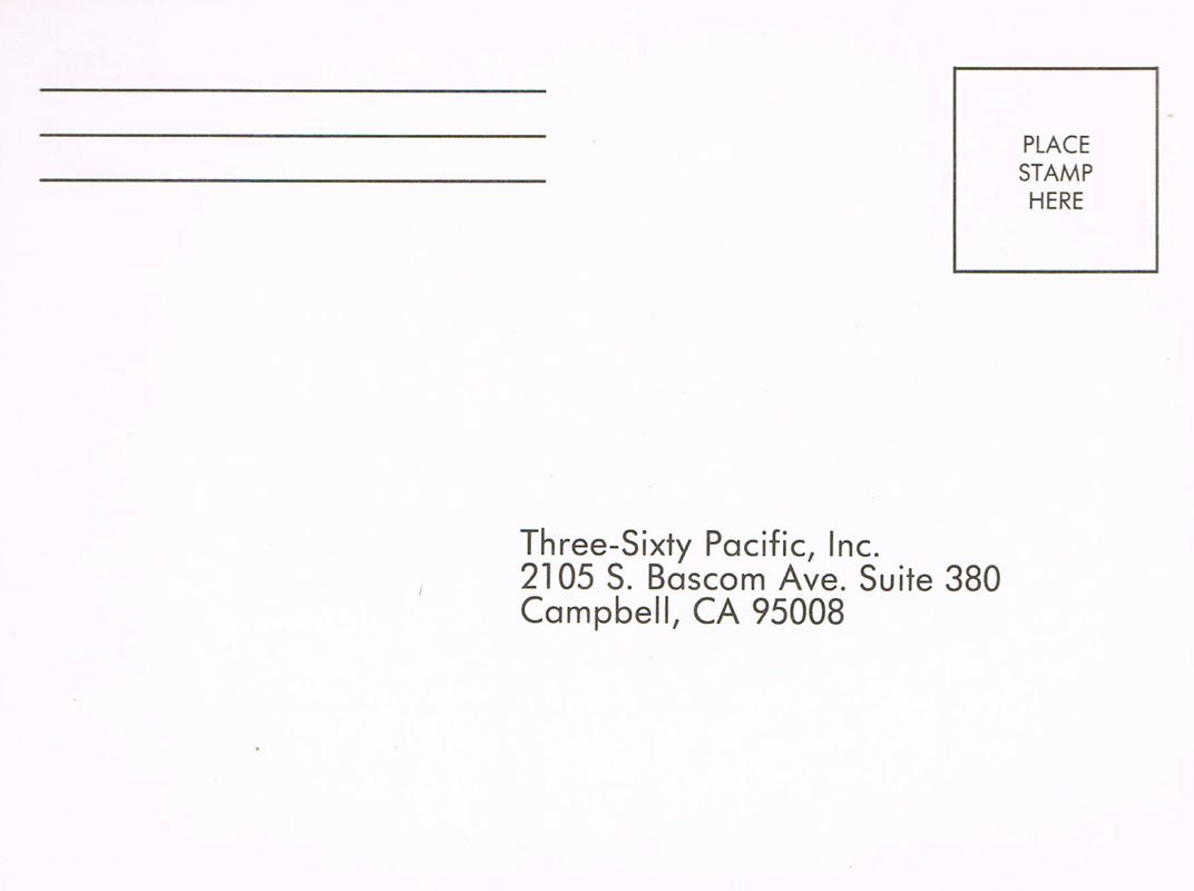 Extras for Sands of Fire (DOS) (5.25" Floppy Disk release): Registration Card - Front