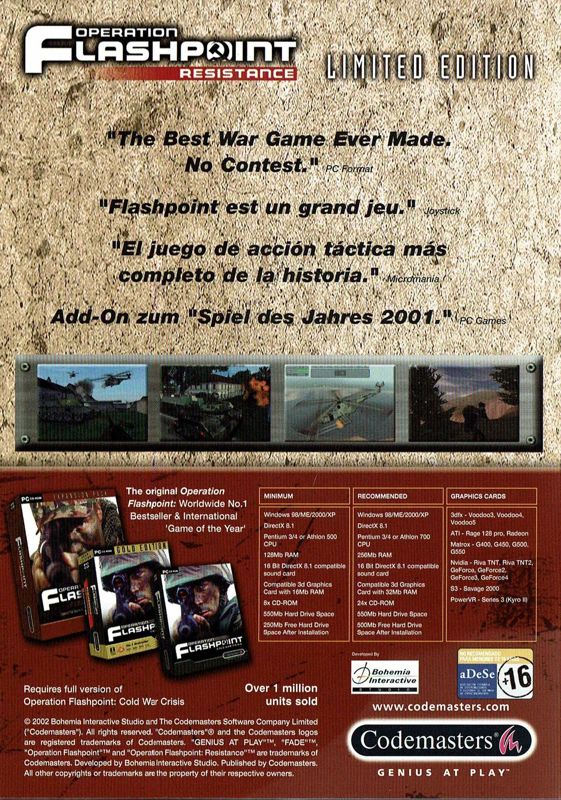 Back Cover for Operation Flashpoint: Resistance (Windows) (Promotional version)