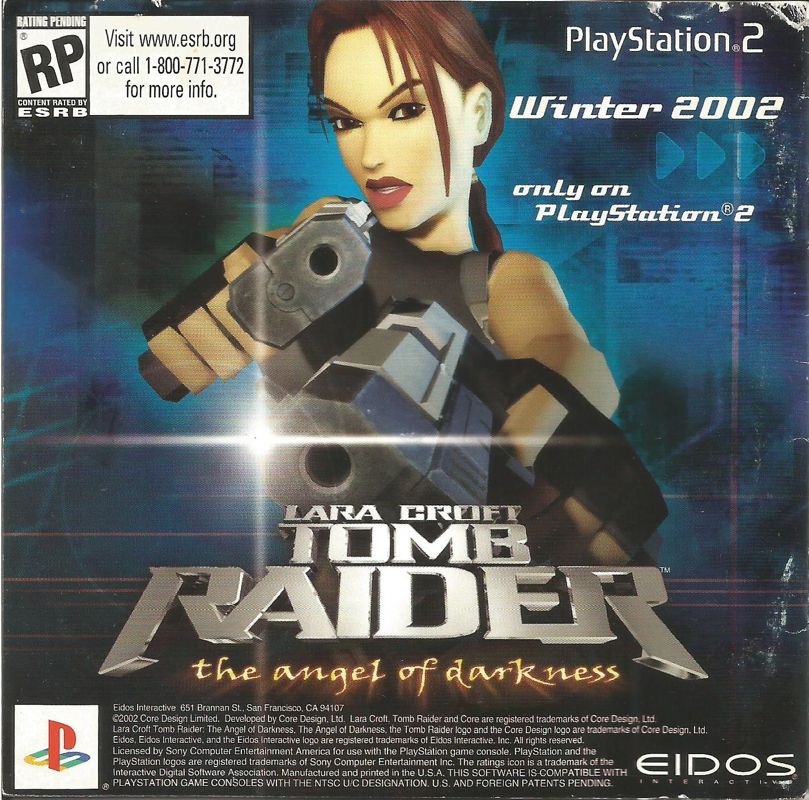 Manual for Tomb Raider II (PlayStation) (Greatest Hits release): Back