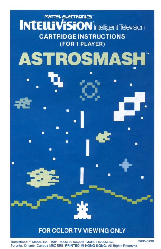 Manual for Astrosmash (Intellivision): Back