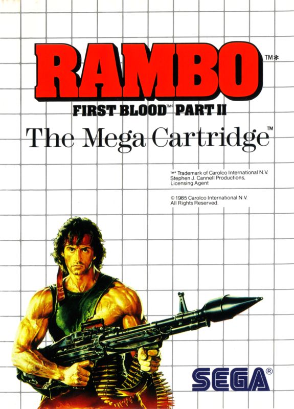 Front Cover for Rambo: First Blood Part II (SEGA Master System)