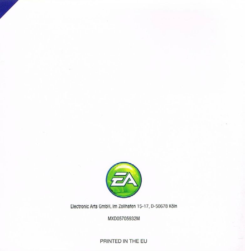 Manual for The Sims 3 (Nintendo DS): Back