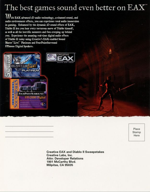 Advertisement for Diablo II (Macintosh and Windows): Creative - Back
