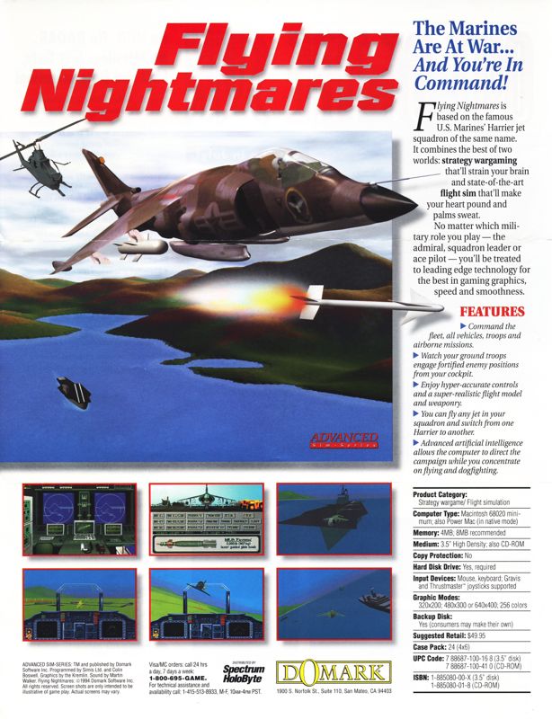 Advertisement for Flying Nightmares (Macintosh) (CD-ROM Edition release): Flying Nightmares