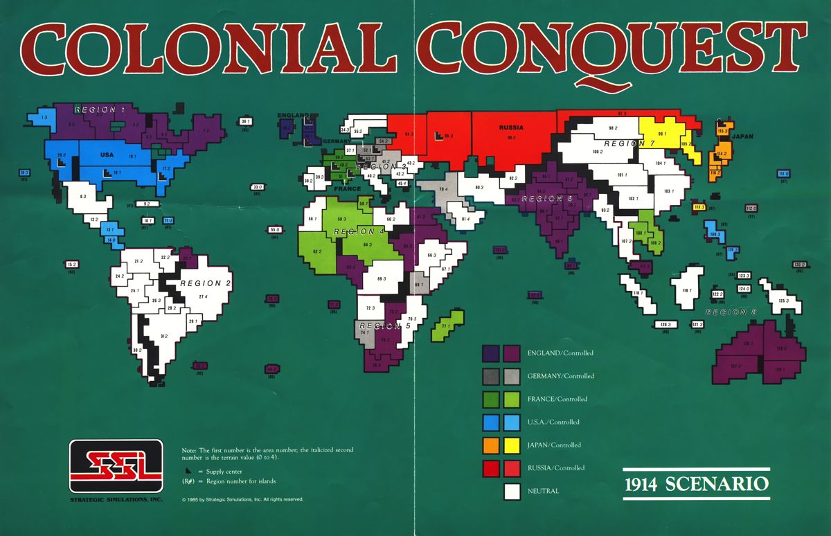 Extras for Colonial Conquest (Commodore 64): Battle Map 1914