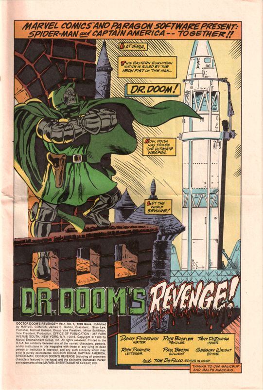 Extras for The Amazing Spider-Man and Captain America in Dr. Doom's Revenge! (Atari ST): Comic