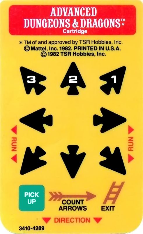 Extras for Advanced Dungeons & Dragons Cartridge (Intellivision): Overlay