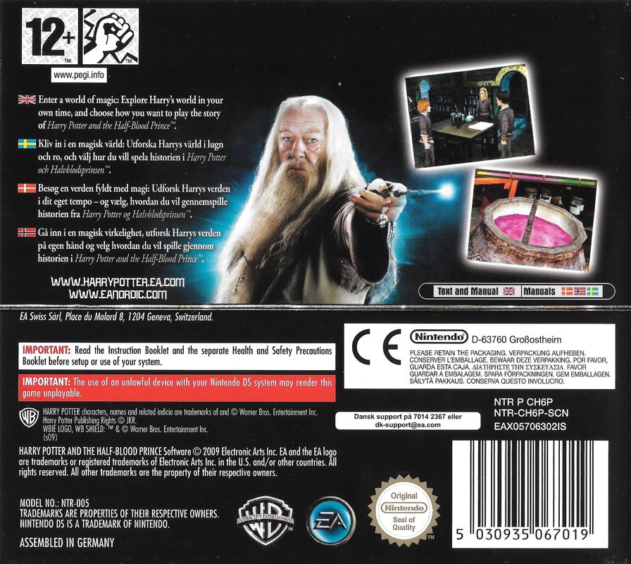 Back Cover for Harry Potter and the Half-Blood Prince (Nintendo DS)