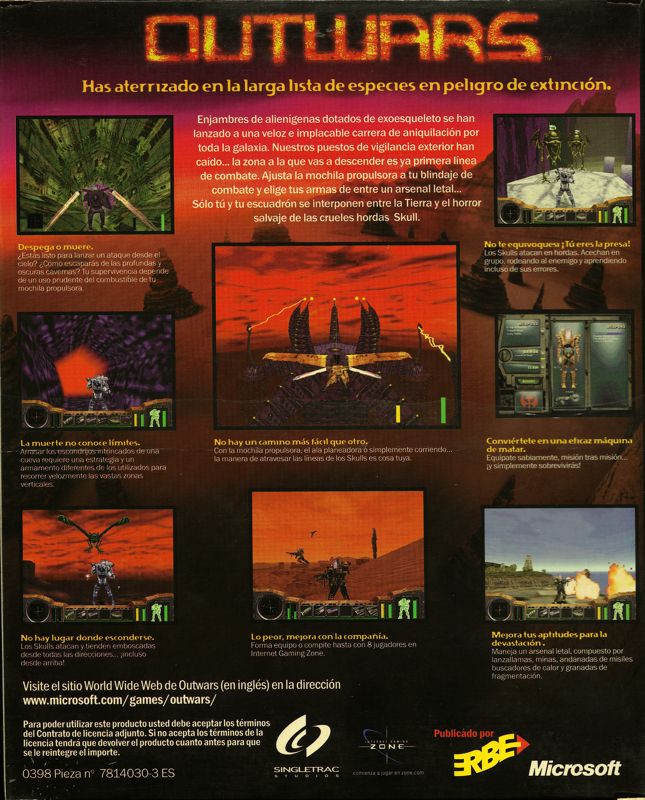 Back Cover for Outwars (Windows)