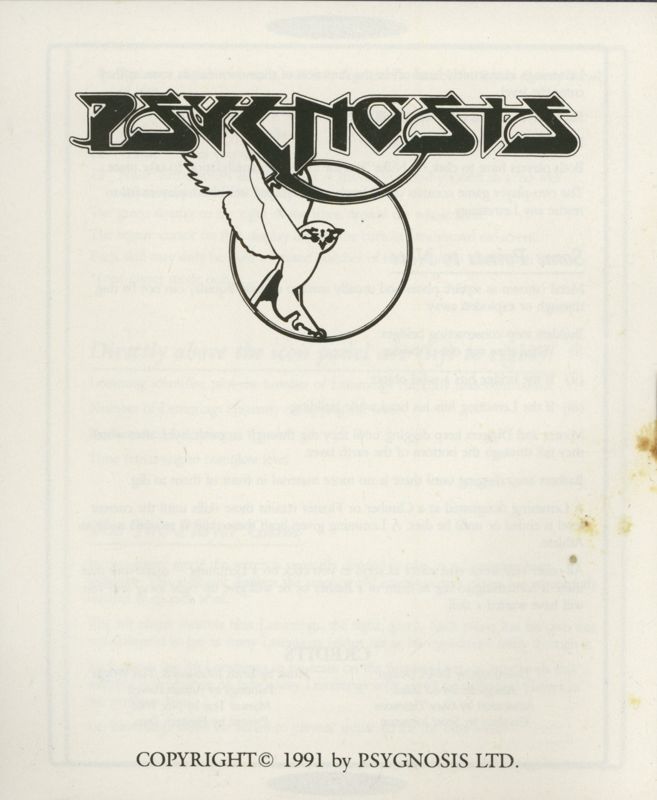 Manual for Lemmings (ZX Spectrum): Front