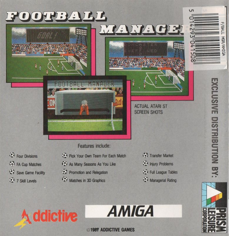 Back Cover for Football Manager (Amiga)