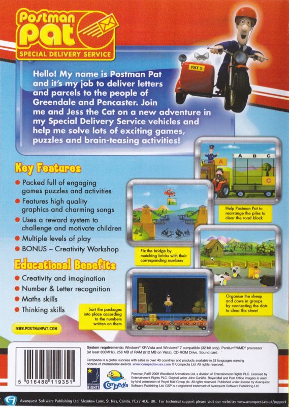 Back Cover for Postman Pat: Special Delivery Service (Windows)